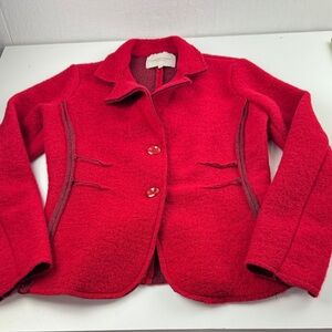 Marisa & Marie Elegant Red Wool Blazer